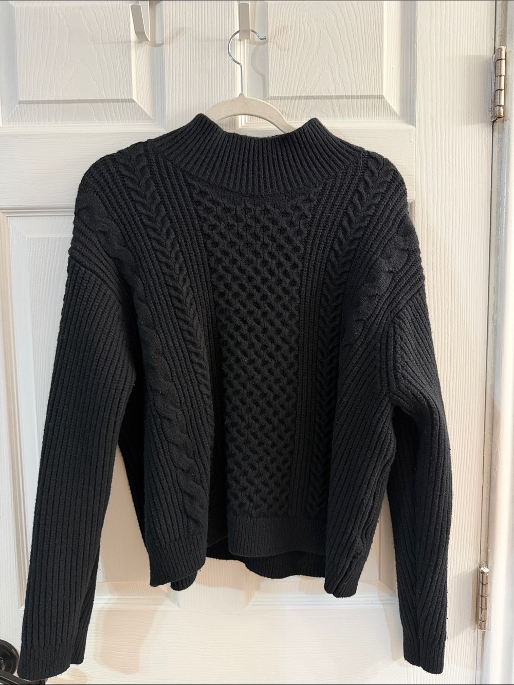Banana Republic Black Cable Turtleneck Sweater